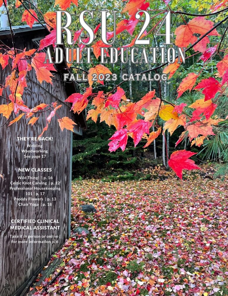 Cover of the RSU 24 Adult Education Fall 2023 Catalog