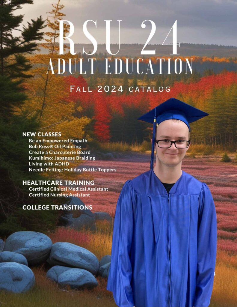 RSU 24 Adult Education Fall 2024 course catalog cover.